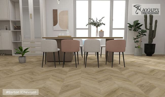 Unifloor Aquafix Grand Cru Chevron flooring collection sample