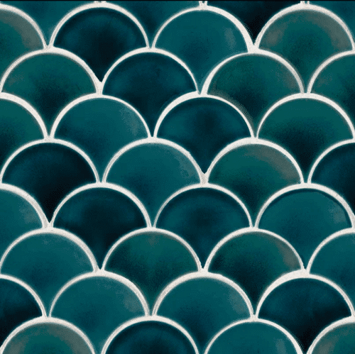 AZUL SCALLOP 8MM Porcelain Mosaics SQUAREFOOT FLOORING - MISSISSAUGA - TORONTO - BRAMPTON
