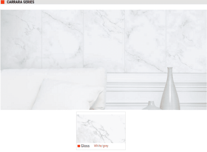 Carrara Series Gloss Ceramic Wall Tiles Color: White & Grey Size: 10″ x 16″ SQUAREFOOT FLOORING - MISSISSAUGA - TORONTO - BRAMPTON