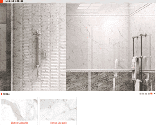 Inspire Series Gloss Cermaic Wall Tile – Color: Bianco Calacatta, Bianco Statuario – Size: 10 x 30 SQUAREFOOT FLOORING - MISSISSAUGA - TORONTO - BRAMPTON