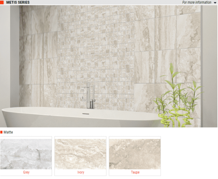 Metis Series Matte Ceramic Wall Tiles – Color: Grey, Ivory, Taupe – Size: 10 x 16 SQUAREFOOT FLOORING - MISSISSAUGA - TORONTO - BRAMPTON