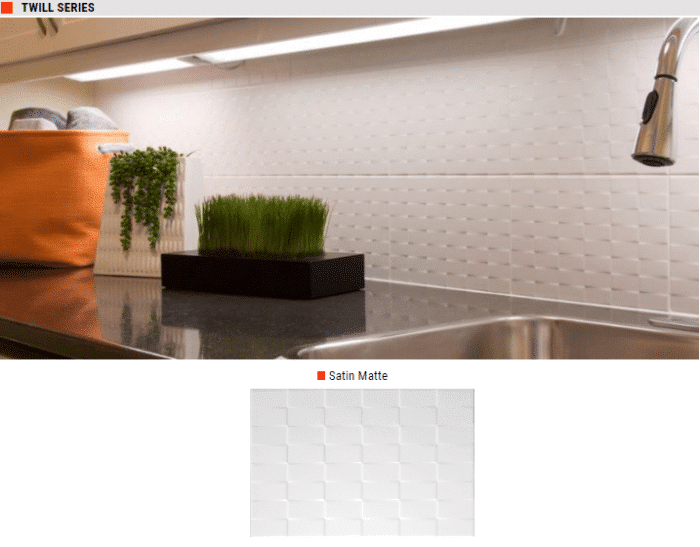 Twill Series Satin Matte Ceramic Wall Tiles – Color: White – Size: 8 x 12 SQUAREFOOT FLOORING - MISSISSAUGA - TORONTO - BRAMPTON
