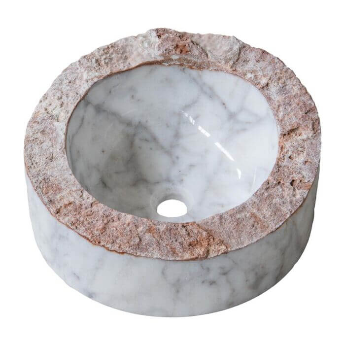 Carrara Marble Round Sink Sapphirus Stone & Tile SQUAREFOOT FLOORING - MISSISSAUGA - TORONTO - BRAMPTON