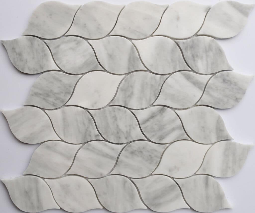 Leaf- Bianco Carrara Marble Mosaic Backsplash