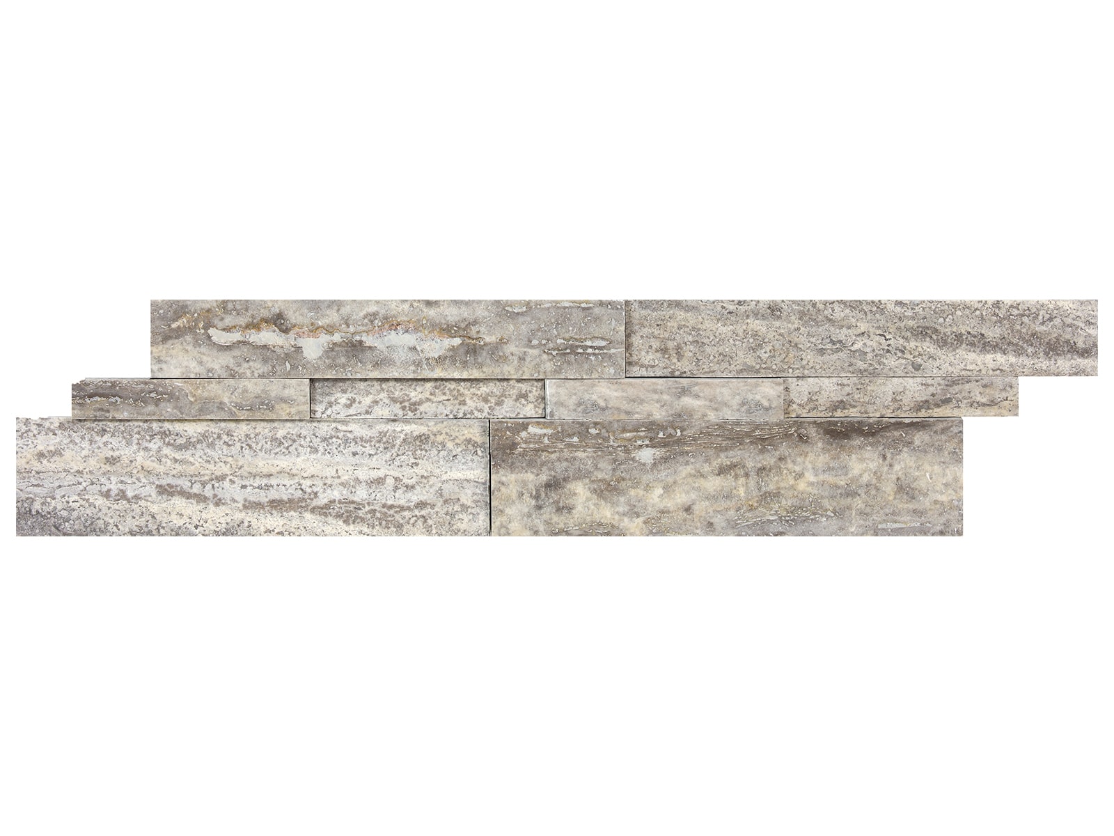 Silver Ash Travertine Cubic Wall Panel Honed Natural Stone Anatolia Tile