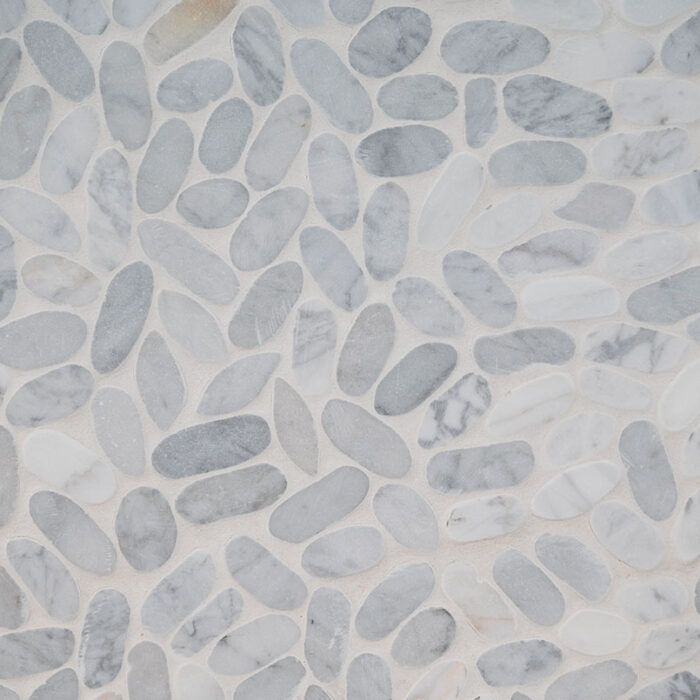 MSI Sliced Carrara White Pebbles Mosaic